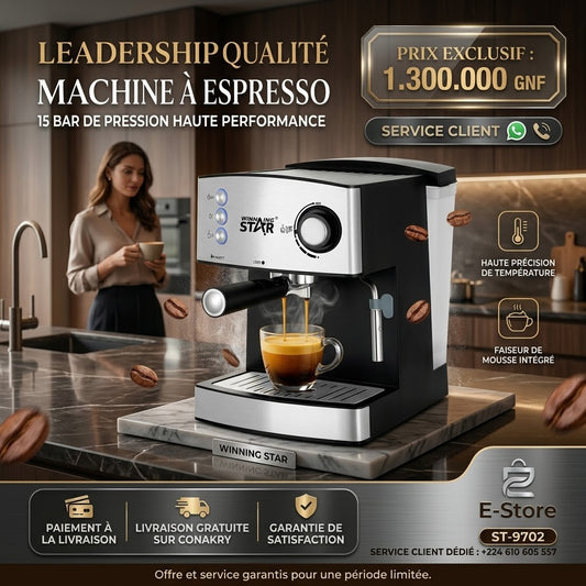 Machine à Espresso Haute Performance 15 Bar – WINNING STAR ST-9702