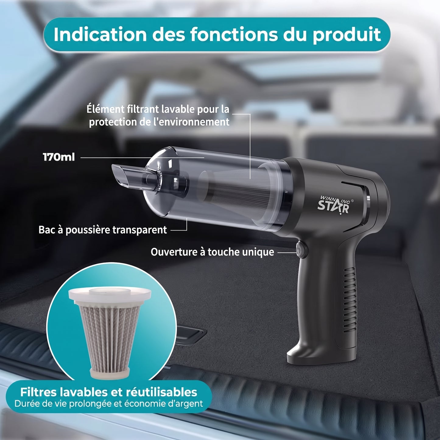 ASPIRATEUR VOITURE 3en1 ST-5048
