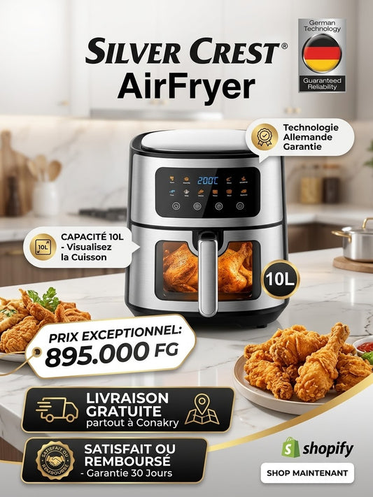 Friteuse sans Huile SilverCrest® AirFryer XXL 10L - Technologie Allemande